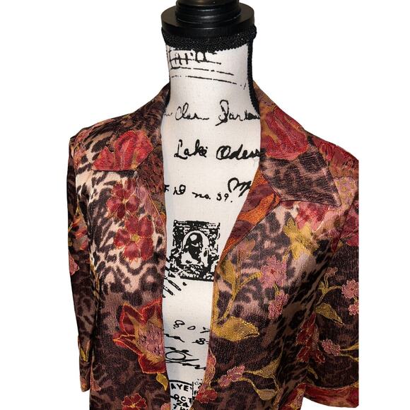 Coldwater Creek Ladies‎ Blazer Fall Colors, Animal print Size Petite Small PS - Picture 3 of 9